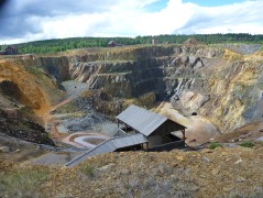 La partie découverte de la mine de Falun
